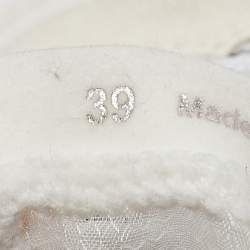 Chloe White Fabric and Suede Nama Low Top Sneakers Size 39