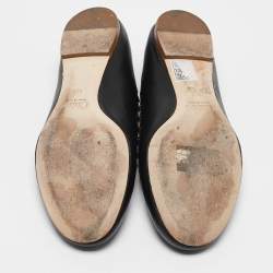 Chloe Black Leather Scallop Lauren Ballet Flats Size 37.5