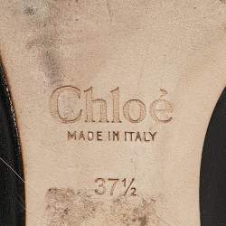 Chloe Black Leather Scallop Lauren Ballet Flats Size 37.5