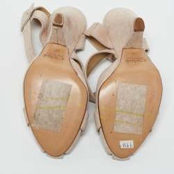 Chloe Light Beige Suede Strappy Slingback Pumps Size 37
