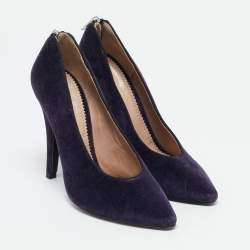 Chloe Purple Velvet Zip Detail Pumps Size 37