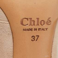 Chloe Beige Suede Strappy Buckle Pumps Size 37