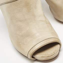 Chloe Beige Leather Peep Toe Slingback Sandals Size 37