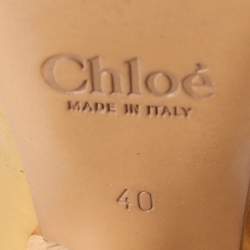 مملوكة مسبقًا Chloe Gold Leather Ankle Strap Pumps Size 40