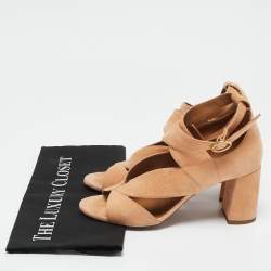Chloe Orange Suede Ankle Strap Sandals Size 38