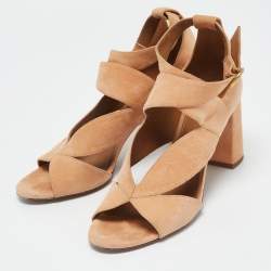 Chloe Orange Suede Ankle Strap Sandals Size 38