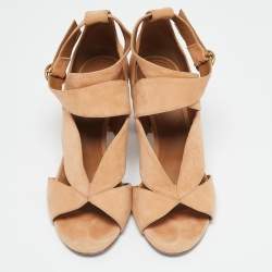 Chloe Orange Suede Ankle Strap Sandals Size 38