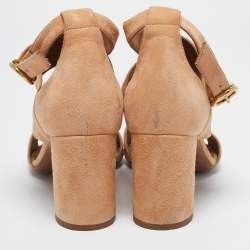 Chloe Orange Suede Ankle Strap Sandals Size 38