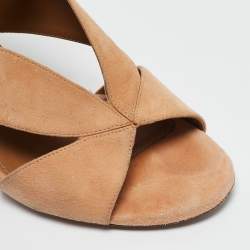 Chloe Orange Suede Ankle Strap Sandals Size 38