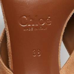 Chloe Orange Suede Ankle Strap Sandals Size 38