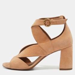 Chloe Orange Suede Ankle Strap Sandals Size 38