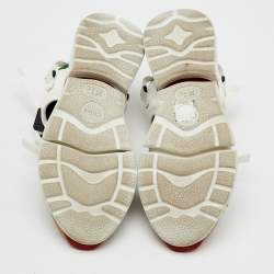 Chloé White/Green Fabric and Suede Sonnie Ankle Strap Sandals Size 39