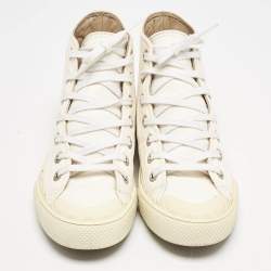 Chloe Off White Leather Kyle High Top Sneakers Size 36