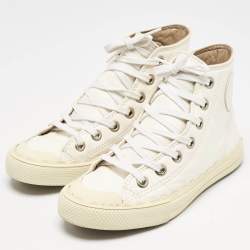 Chloe Off White Leather Kyle High Top Sneakers Size 36