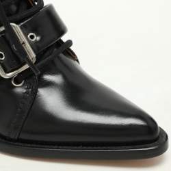 Chloe Black Leather Rylee Pointed Toe Boots Size 35.5