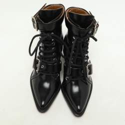 Chloe Black Leather Rylee Pointed Toe Boots Size 35.5