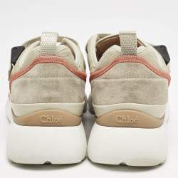 Chloé Multicolor Suede And Fabric Sonnie Low Top Sneakers Size 38