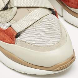 Chloé Multicolor Suede And Fabric Sonnie Low Top Sneakers Size 38