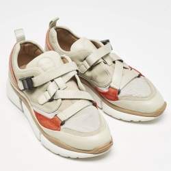 Chloé Multicolor Suede And Fabric Sonnie Low Top Sneakers Size 38