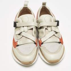 Chloé Multicolor Suede And Fabric Sonnie Low Top Sneakers Size 38