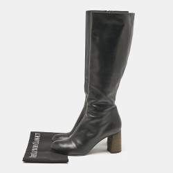 Chloe Black Leather Zip Up Knee Length Boots Size 40