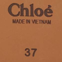 Pre Owned Chloe Multicolor Knit Fabric Woody Flat Sandals Size 37