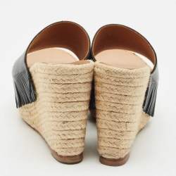 Chloe Black Leather Estel Wedge Slide Sandals Size 36