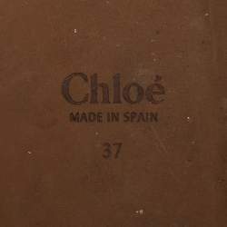 Chloe White Canvas Woody Espadrille Sandals Size 37