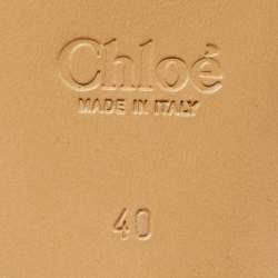Chloe Black Croc Embossed Leather  C Logo Mules Size 40
