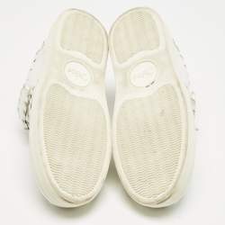 Chloé White Leather Whipstitch Trim Sneakers Size 37
