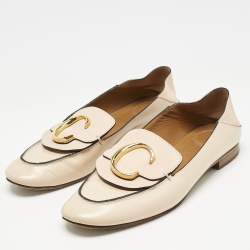 Chloe Beige Leather Convertible Loafers Size 37
