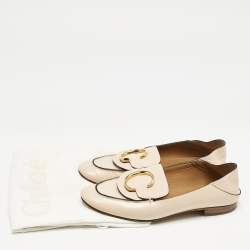Chloe Beige Leather Convertible Loafers Size 37