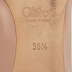 Pre Owned Chloe Dusty Pink Leather Scallop Lauren Ballet Flats Size 36.5