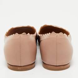 Pre Owned Chloe Dusty Pink Leather Scallop Lauren Ballet Flats Size 36.5