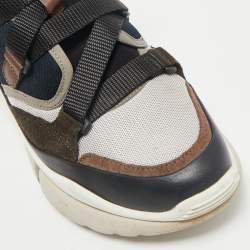 Chloe Multicolor Canvas and Suede Sonnie High Top Sneakers Size 38