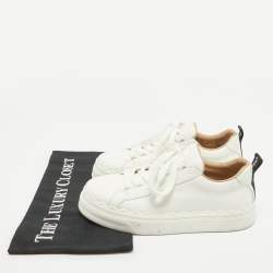 Chloe White Leather Lauren Lace Up Sneakers Size 36