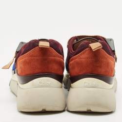 Chloé Multicolor Suede and Mesh Sonnie Sneakers Size 39