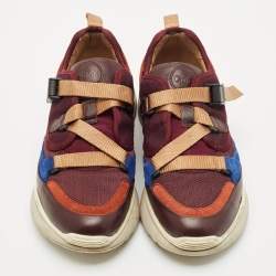 Chloé Multicolor Suede and Mesh Sonnie Sneakers Size 39