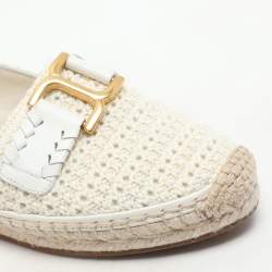 Chloe Off-White Crochet Marcie Espadrille Flats Size 38