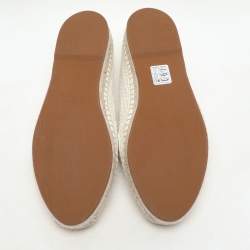 Chloe Off-White Crochet Marcie Espadrille Flats Size 38