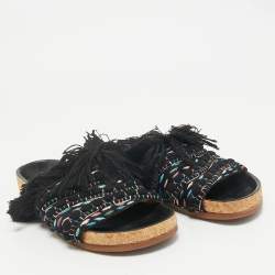 Chloe Multicolor Crochet Wavy Flat Sandals Size 37