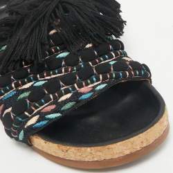 Chloe Multicolor Crochet Wavy Flat Sandals Size 37