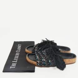 Chloe Multicolor Crochet Wavy Flat Sandals Size 37