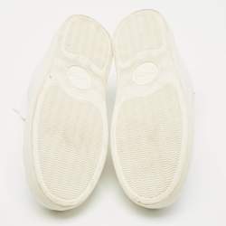 Chloe White Leather Lauren Lace Up Low Top Sneakers Size 39