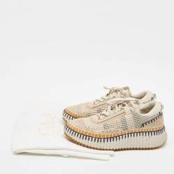 Chloe Multicolor Canvas and Suede Nama Sneakers Size 38