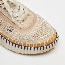 Chloe Multicolor Canvas and Suede Nama Sneakers Size 38