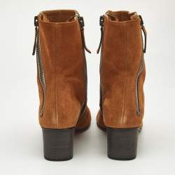 Chloe Brown Suede Lexie Ankle Boots Size 37.5