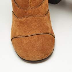 Chloe Brown Suede Lexie Ankle Boots Size 37.5