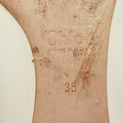 Pre Owned Chloe White Leather Lauren Scalloped Ballet Flats Size 38