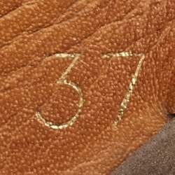 Pre Owned Chloe Brown Leather Crisscross Flat Slide Size 37